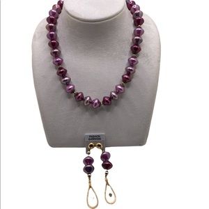 Necklace and Earrings in Shades of Purple